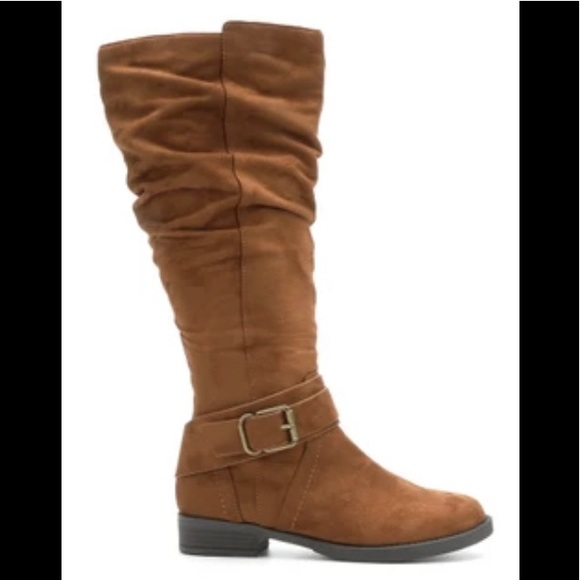 Faux Suede Chestnut Boots 8 - Picture 5 of 6